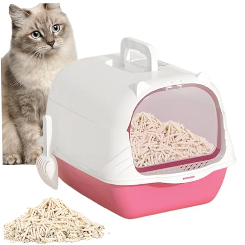 Schloss Katzenstreuboxen, 14, 2x15.6x20, 1 Zoll Anti-Splashing-Katzentoilette mit Schaufel, einfache Zugangstür & Oben Griff einfach zu reinigen Toilette für kleine Medien Schloss Katzenstreuboxen, 14, 2x15.6x20, 1 Zoll Anti-Splashing-Katzentoilette mit Schaufel, einfache Zugangstür & Oben Griff einfach zu reinigen Toilette für kleine Medien von Jorzer