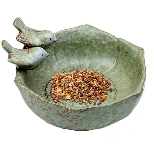 Vogelbadschale Vintage-Vogelfutterschale aus Keramik Anti-Umkipp-Vogelfutterschale Ornament für den Garten im Freien Tischdekoration Vogelbadschale Vogelbadschale Vintage-Vogelfutterschale aus Keramik Anti-Umkipp-Vogelfutterschale Ornament für den Garten im Freien Tischdekoration Vogelbadschale von Jorzer