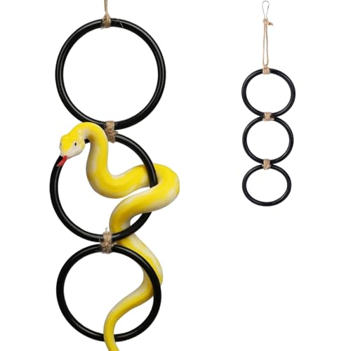 Vogelleiter mit 3 Ringen, zum Aufhängen, Kletterzubehör, Vogelschaukel, sicherer Spaßständer, Spielzeug für Haustiere, Schlangen, Eidechsen, Papageien und mehr, 43, 2 x 10, 2 cm, Vogelleiter von Jorzer
