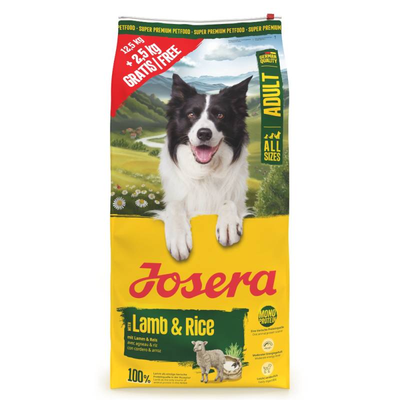 2,5 kg gratis! 15 kg Josera - Adult Lamm & Reis von Josera