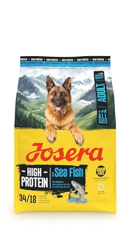 JOSERA Adult High Protein Seefisch (1 x 3 kg) | Premium Trockenfutter für ausgewachsene & sportliche Hunde | Lachs & Süßkartoffel | getreidefrei & proteinreich | L-Carnitin & Taurin | 1er Pack von Josera