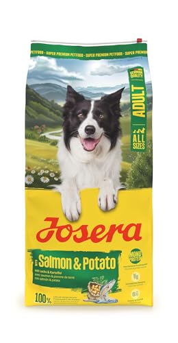 JOSERA Adult Lachs & Kartoffel (1 x 12,5 kg) | Premium Trockenfutter für ausgewachsene Hunde (auch Senioren) | Monoprotein - 100% Lachs | wenig Protein | getreidefrei | Hundefutter | 1er Pack von Josera