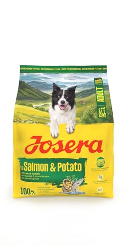 JOSERA Adult Lachs & Kartoffel (1 x 900 g) | Premium Trockenfutter für ausgewachsene Hunde (auch Senioren) | Monoprotein - 100% Lachs | wenig Protein | getreidefrei | Hundefutter | 1er Pack von Josera