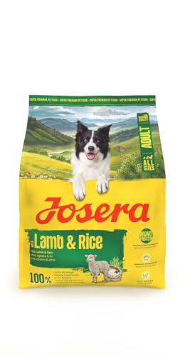JOSERA Adult Lamm & Reis (1 x 900 g) | Premium Trockenfutter für ausgewachsene Hunde | Monoprotein - 100% Lamm | proteinarm & fettreduziert - besonders gut verträglich | glutenfrei | 1er Pack von Josera