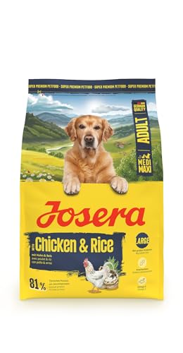 JOSERA Adult Large Huhn & Reis (1 x 3 kg) | Premium Trockenfutter für ausgewachsene Hunde großer Rassen | mit Lachsöl | glutenfrei | wertvolle Fettsäuren | XL-Kroketten gegen Schlingen | 1er Pack von Josera