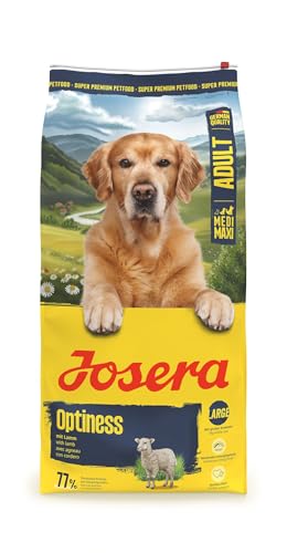 JOSERA Adult Large Optiness Lamm & Reis (1 x 12,5 kg) | Premium Trockenfutter für ausgewachsene Hunde | eiweißreduziert | weizenfrei | wertvolle Fettsäuren | XL-Kroketten gegen Schlingen | 1er Pack von Josera