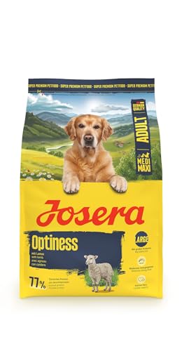 JOSERA Adult Large Optiness Lamm & Reis (1 x 3 kg) | Premium Trockenfutter für ausgewachsene Hunde | eiweißreduziert | weizenfrei | wertvolle Fettsäuren | XL-Kroketten gegen Schlingen| 1er Pack von Josera