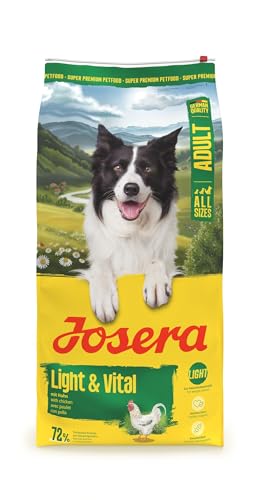 JOSERA Adult Light & Vital Huhn (1 x 12,5 kg) | Premium Trockenfutter für ausgewachsene Hunde | mit Erbse | wenig Fett & viel Protein zur Gewichtskontrolle | leicht verdaulich | weizenfrei |1er Pack von Josera