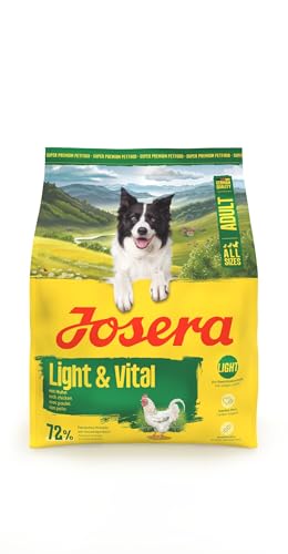 JOSERA Adult Light & Vital Huhn (1 x 900 g) | Premium Trockenfutter für ausgewachsene Hunde | mit Erbse | wenig Fett & viel Protein zur Gewichtskontrolle | leicht verdaulich | weizenfrei | 1er Pack von Josera
