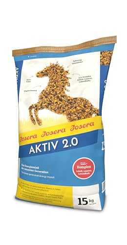 JOSERA Aktiv 2.0 (1 x 15 kg) | Premium Pferdefutter mit Vitamin E, Biotin, Selen und Omega 3 | magenschonend | Energiemüsli | vollwertig mineralisiert | 1er Pack von Josera