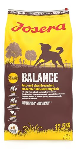 JOSERA Balance (1 x 12,5 kg) | Senior | Premium Trockenfutter für ausgewachsene ältere Hunde | Geflügel & Reis | fett- und eiweißreduziert speziell für Senioren | weizenfrei | Hundefutter | 1er Pack von Josera