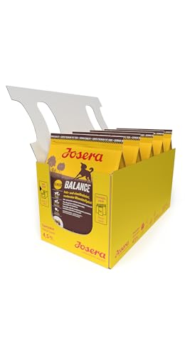 JOSERA Balance (5 x 900 g) | Senior | Premium Trockenfutter für ausgewachsene ältere Hunde | Geflügel & Reis | fett- und eiweißreduziert speziell für Senioren | weizenfrei | Hundefutter | 5er Pack von Josera