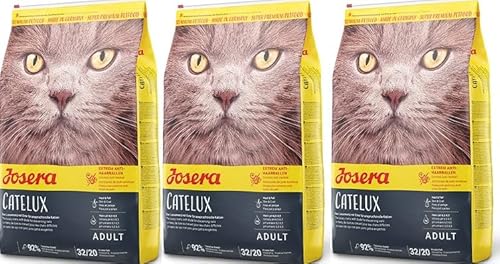 JOSERA Catelux (3 x 400 g) | Mit schmackhaftem Entenprotein & Kartoffel für anspruchsvolle Katzen | Super Premium Trockenfutter für ausgewachsene Katzen | 3er Pack von Josera