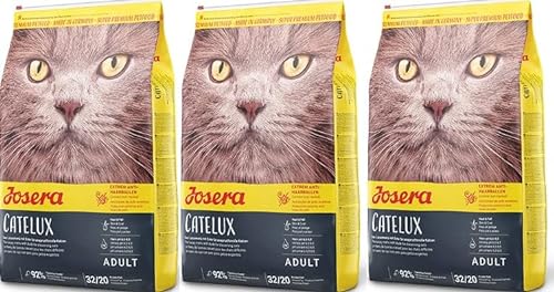 JOSERA Catelux (3 x 400 g) | Mit schmackhaftem Entenprotein & Kartoffel für anspruchsvolle Katzen | Super Premium Trockenfutter für ausgewachsene Katzen | 3er Pack von Josera