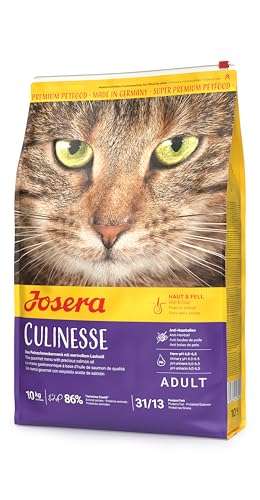 JOSERA Culinesse (1 x 10 kg) | Adult | Premium Trockenfutter für ausgewachsene wählerische Katzen | Lachs & Geflügel | gut verträglich | moderater Fettgehalt | weizenfrei | Katzenfutter | 1er Pack von Josera