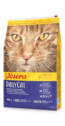 JOSERA DailyCat (1 x 10 kg) | Adult | Premium Trockenfutter für ausgewachsene Katzen | Geflügel & Süßkartoffel | erlesene Kräuter & gesunde Früchte | getreidefrei | Katzenfutter | 1er Pack von Josera