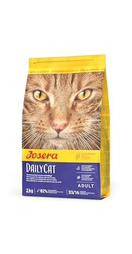JOSERA DailyCat (1 x 2 kg) | Adult | Premium Trockenfutter für ausgewachsene Katzen | Geflügel & Süßkartoffel | erlesene Kräuter & gesunde Früchte | getreidefrei | Katzenfutter | 1er Pack von Josera