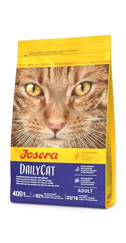 JOSERA DailyCat (1 x 400 g) | Adult | Premium Trockenfutter für ausgewachsene Katzen | Geflügel & Süßkartoffel | erlesene Kräuter & gesunde Früchte | getreidefrei | Katzenfutter | 1er Pack von Josera
