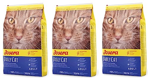 JOSERA DailyCat (3 x 400 g) | getreidefreies Katzenfutter mit Geflügel, Kräutern und Früchten | Super Premium Trockenfutter für ausgewachsene Katzen | 3er Pack von Josera