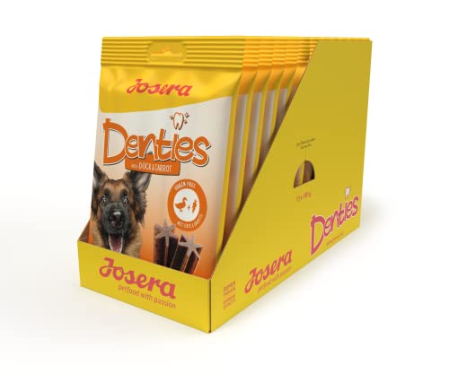 JOSERA Denties Duck & Carrot | Premium Kaustangen für Hunde mit Ente und Karotte | Getreidefrei | 13 x 180 g von Josera