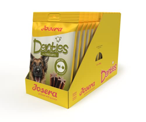JOSERA Denties Turkey & Apple (13 x 7 Stück) | Adult | Premium Kaustangen für ausgewachsene Hunde | zur täglichen Zahnpflege | Kausnack mit Truthahn & Apfel | zuckerfrei | getreidefrei | 91er Pack JOSERA Denties Turkey & Apple (13 x 7 Stück) | Adult | Premium Kaustangen für ausgewachsene Hunde | zur täglichen Zahnpflege | Kausnack mit Truthahn & Apfel | zuckerfrei | getreidefrei | 91er Pack von Josera