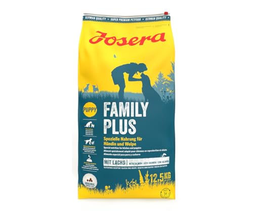 JOSERA FamilyPlus (1 x 12,5 kg) | Hundefutter für eine optimale Versorgung von Hündin & Welpen | Protein - und nährstoffreich | Super Premium Trockenfutter für trächtige/säugende Hündinnen | 1er Pack von Josera