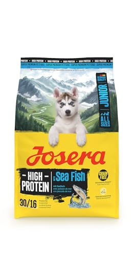 JOSERA Junior High Protein Seefisch (1 x 3 kg) | Premium Trockenfutter für aktive Hunde ab der 6. Lebenswoche | Lachs & Süßkartoffel | getreidefrei & proteinreich | L-Carnitin & Taurin | 1er Pack von Josera