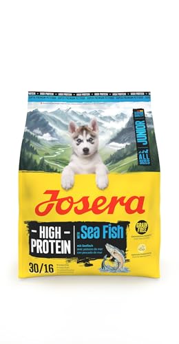 JOSERA Junior High Protein Seefisch (1 x 900 g) | Premium Trockenfutter für aktive Hunde ab der 6. Lebenswoche | Lachs & Süßkartoffel | getreidefrei & proteinreich | L-Carnitin & Taurin | 1er Pack von Josera