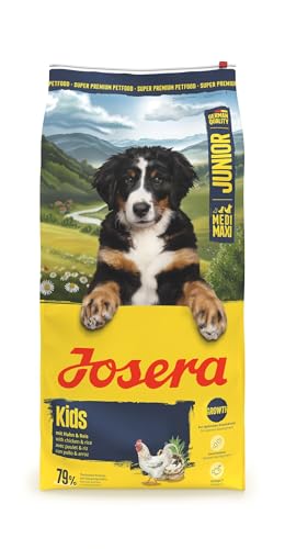 JOSERA Junior Kids Huhn & Reis (1 x 12,5kg) |Premium Trockenfutter für wachsende größere Hunde | zur Aufzucht & optimalen Versorgung größerer Welpen ab der 6. Lebenswoche | glutenfrei | 1er Pack von Josera