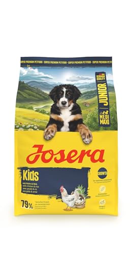 JOSERA Junior Kids Huhn & Reis (1 x 3 kg) | Premium Trockenfutter für wachsende größere Hunde | zur Aufzucht & optimalen Versorgung größerer Welpen ab der 6. Lebenswoche | glutenfrei | 1er Pack von Josera