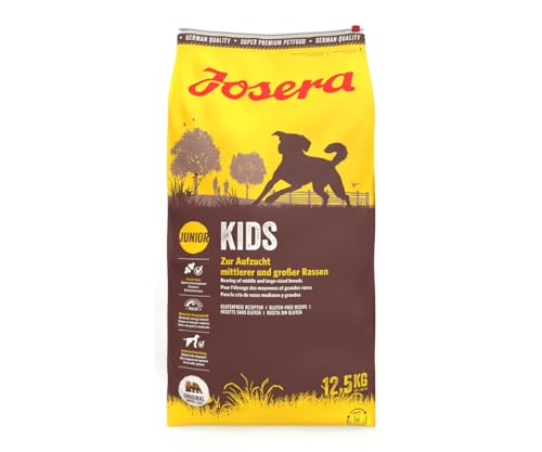 JOSERA Kids (1 x 12,5 kg) | Welpenfutter für mittlere und große Rassen | ohne Weizen | Super Premium Trockenfutter für wachsende Hunde | 1er Pack von Josera