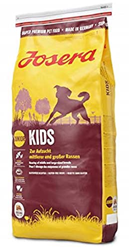 JOSERA Kids (1 x 15 kg) | Welpenfutter, Geflügel, für mittlere und große Rassen | ohne Weizen | Super Premium Trockenfutter für wachsende Hunde | 1er Pack von Josera