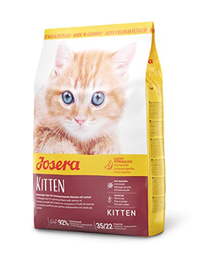 JOSERA Kitten (1 x 400 g) | Kitten | Premium Trockenfutter für heranwachsende Katzen & Katzen-Mütter in der Säugezeit | Lachs & Geflügel | leicht verdaulich | weizefrei | Katzenfutter | 1er Pack von Josera