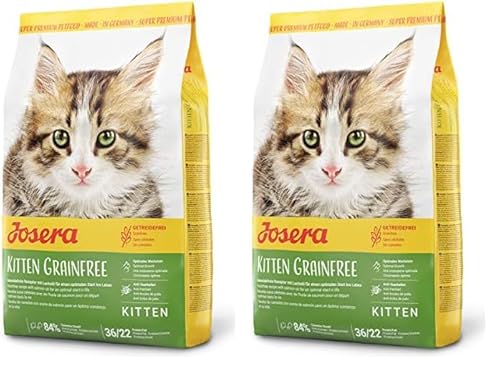 JOSERA Kitten grainfree (1 x 400 g) | getreidefreies Katzenfutter mit Lachsöl | Super Premium Trockenfutter für wachsende Katzen | 2er Pack von Josera