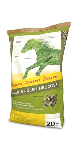 JOSERA Kraut & Rüben Heucobs (1 x 20 kg) | Premium Pferdefutter aus 100 % Gräsern und Kräutern| rohfaserreich und mit geringem Fruktangehalt | staub- und melassefrei | 1er Pack von Josera