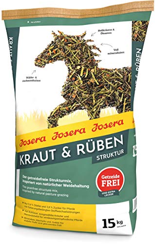 JOSERA Kraut & Rüben Struktur (1 x 15 kg) | Premium Pferdefutter | Getreidefreier Strukturmix | Stärke- & zuckerreduziert| 1er Pack von Josera