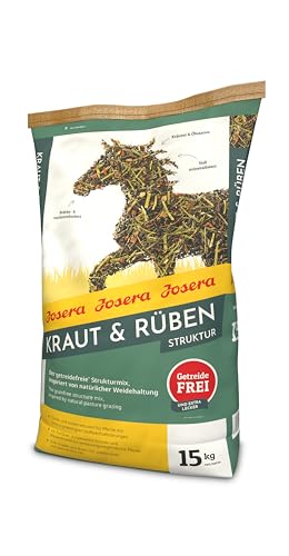 JOSERA Kraut & Rüben Struktur (1 x 15 kg) | Premium Pferdefutter | Getreidefreier Strukturmix | Stärke- & zuckerreduziert| 1er Pack von Josera