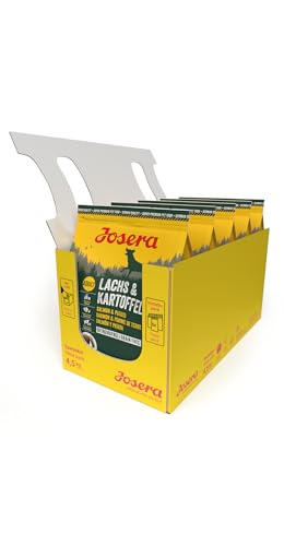 JOSERA Lachs & Kartoffel (5 x 900 g), getreidefreies Hundefutter, Lachsprotein als einzige tierische Proteinquelle, Super Premium Trockenfutter für ausgewachsene Hunde, 5er Pack von Josera