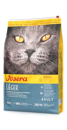 JOSERA Léger (1 x 10 kg) | Adult | Premium Trockenfutter für ausgewachsene sterilisierte oder übergewichtige Katzen | Geflügel | wenig Fett & viel Protein | weizenfrei | Katzenfutter | 1er Pack von Josera