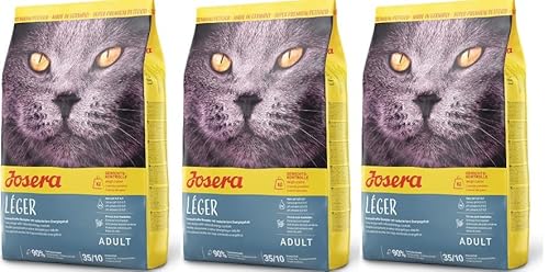JOSERA Léger (3 x 400 g) | Katzenfutter mit niedrigem Fettgehalt | Super Premium Trockenfutter für ausgewachsene Katzen | 3er Pack von Josera