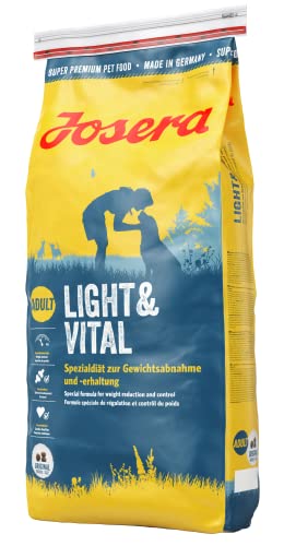 JOSERA Light & Vital (1 x 15 kg) | Adult | Premium Trockenfutter für ausgewachsene Hunde | Geflügel & Erbse | wenig Fett & viel Protein zur Gewichtskontrolle | weizenfrei | Hundefutter | 1er Pack von Josera
