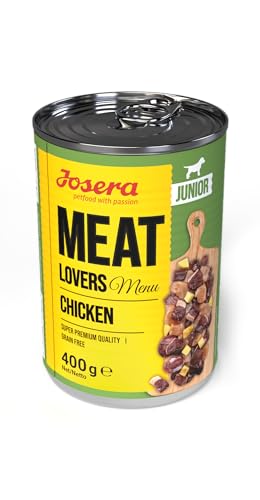 JOSERA Meat Lovers Junior Menu Chicken (6 x 400 g) | getreidefreies Nassfutter mit Huhn | für Welpen & Junghunde | Welpenfutter mit 100% transparenter Rezeptur von Josera