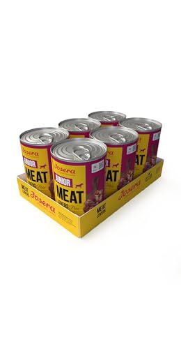 JOSERA Meat Lovers Junior Pure Beef (6 x 400 g) | Junior | Premium Nassfutter für Welpen & Junghunde | extra viel Rindfleisch & Lachsöl | getreidefrei | Alleinfutter | Hundefutter nass | 6er Pack von Josera