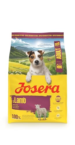 JOSERA Mini Adult Lamm (1 x 3 kg) | Premium Trockenfutter für ausgewachsene Hunde Kleiner Rassen | mit Süßkartoffel, Kräuter & Früchten | kleine Kroketten | extraverträglich | getreidefrei | 1er Pack von Josera