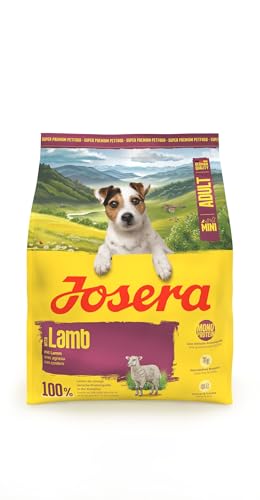 JOSERA Mini Adult Lamm (1x 900 g) | Premium Trockenfutter für ausgewachsene Hunde Kleiner Rassen | mit Süßkartoffel, Kräuter & Früchten | Kleine Kroketten | extraverträglich | getreidefrei | 1er Pack von Josera