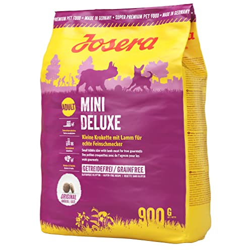 JOSERA MiniDeluxe (5 x 900 g) | getreidefreies Hundefutter für kleine Rassen | mit Lamm und Süßkartoffel | Super Premium Trockenfutter für ausgewachsene Hunde | 5er Pack von Josera