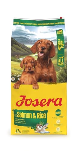 JOSERA Mother & Puppy Lachs & Reis (1 x 12,5 kg) | Premium Trockenfutter für trächtige/säugende Hündinnen & Welpen | Optimale Versorgung mit Enegie & L-Carnitin | glutenfrei | 1er Pack von Josera