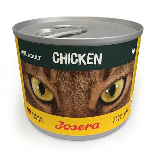 JOSERA Nassfutter Chicken (6 x 200 g) | Adult | Premium Katzenfutter nass für ausgewachsene Katzen | Huhn| mit Lachsöl | getreidefrei | gegen Harnsteinbildung & Haarballen | Alleinfutter | 6er Pack von Josera