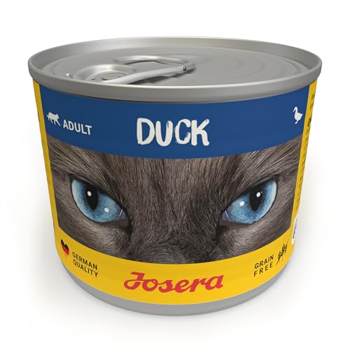 JOSERA Nassfutter Duck (6 x 200 g) | Adult | Premium Katzenfutter nass für ausgewachsene Katzen | Ente | mit Lachsöl | getreidefrei | gegen Harnsteinbildung & Haarballen | Alleinfutter | 6er Pack von Josera