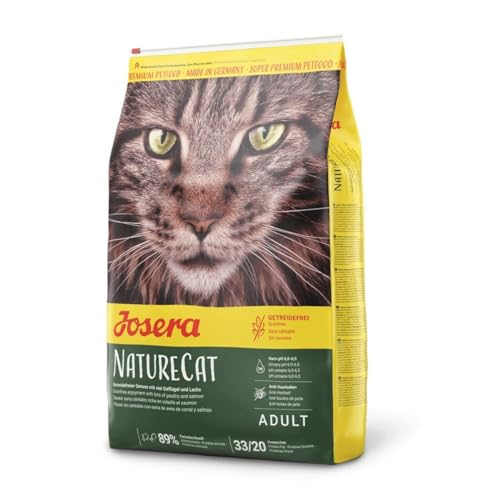 JOSERA NatureCat (1 x 10 kg) | getreidefreies Katzenfutter mit Geflügel- und Lachsprotein | Super Premium Trockenfutter für ausgewachsene Katzen, 11.16 kilograms, 1er Pack von Josera